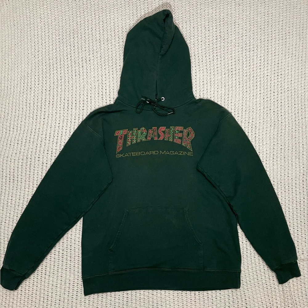 Thrasher Hoodie Davis Forest Green Pull Over Hoodie Size Small